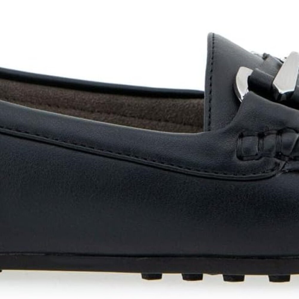 Women's Faux Leather Drive Loafer Rubber Sole Padded Insole Casual Flat - Picture 6 of 6